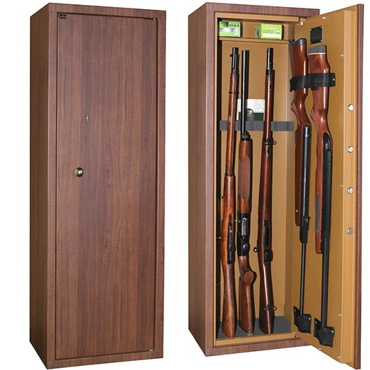 INFAC LSKP10 | ARMERO ARMA LARGA GAMA MADERA | 10 ARMAS CON VISOR