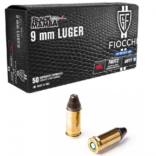 MUNICIÓN FIOCCHI TOP DEFENCE BLACK MAMBA - 9MM. PARA. - 100 GRAINS - FMJTC